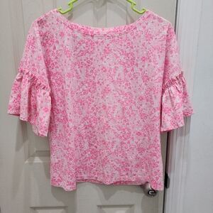 Lilly Pulitzer blouse, size small, floral, pink and white